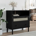 vidaXL, vidaXL Sideboard SENJA Schwarz 80x40x80 cm Massivholz Kiefer