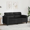 vidaXL, vidaXL 2-Sitzer-Sofa Schwarz 140 cm Mikrofasergewebe