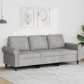 vidaXL, vidaXL 3-Sitzer-Sofa Hellgrau 180 cm Samt