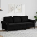 vidaXL, vidaXL 3-Sitzer-Sofa Schwarz 180 cm Samt