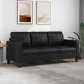 vidaXL, vidaXL 3-Sitzer-Sofa Schwarz 180 cm Kunstleder