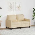 vidaXL, vidaXL 2-Sitzer-Sofa Creme 120 cm Stoff