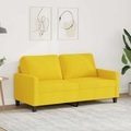vidaXL, vidaXL 2-Sitzer-Sofa Hellgelb 140 cm Stoff