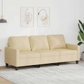 vidaXL, vidaXL 3-Sitzer-Sofa Creme 180 cm Stoff