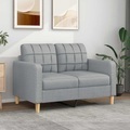 vidaXL, vidaXL 2-Sitzer-Sofa Hellgrau 120 cm Stoff