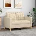 vidaXL, vidaXL 2-Sitzer-Sofa Creme 120 cm Stoff
