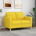 vidaXL, vidaXL 2-Sitzer-Sofa Hellgelb 120 cm Stoff