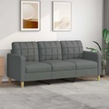 vidaXL, vidaXL 3-Sitzer-Sofa Dunkelgrau 180 cm Stoff