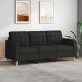 vidaXL, vidaXL 3-Sitzer-Sofa Schwarz 180 cm Stoff