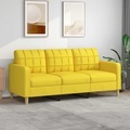 vidaXL, vidaXL 3-Sitzer-Sofa Hellgelb 180 cm Stoff