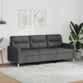 vidaXL, vidaXL 3-Sitzer-Sofa Dunkelgrau 180 cm Stoff