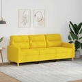 vidaXL, vidaXL 3-Sitzer-Sofa Hellgelb 180 cm Stoff