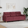 vidaXL, vidaXL 3-Sitzer-Sofa Weinrot 180 cm Stoff