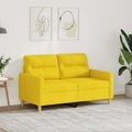 vidaXL, vidaXL 2-Sitzer-Sofa Hellgelb 120 cm Stoff