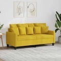 vidaXL, vidaXL 2-Sitzer-Sofa Hellgelb 140 cm Stoff