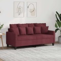 vidaXL, vidaXL 2-Sitzer-Sofa Weinrot 140 cm Stoff