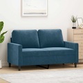 vidaXL, vidaXL 2-Sitzer-Sofa Blau 120 cm Samt