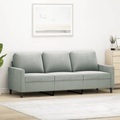 vidaXL, vidaXL 3-Sitzer-Sofa Hellgrau 180 cm Samt