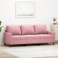 vidaXL, vidaXL 3-Sitzer-Sofa Rosa 180 cm Samt