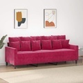 vidaXL, vidaXL 3-Sitzer-Sofa Weinrot 180 cm Samt