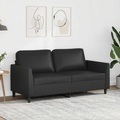 vidaXL, vidaXL 2-Sitzer-Sofa Schwarz 140 cm Kunstleder