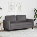 vidaXL, vidaXL 2-Sitzer-Sofa Grau 140 cm Kunstleder