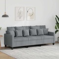 vidaXL, vidaXL 3-Sitzer-Sofa Hellgrau 180 cm Stoff