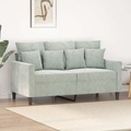 vidaXL, vidaXL 2-Sitzer-Sofa Hellgrau 120 cm Samt