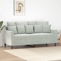 vidaXL, vidaXL 2-Sitzer-Sofa Hellgrau 140 cm Samt
