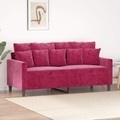 vidaXL, vidaXL 2-Sitzer-Sofa Weinrot 140 cm Samt