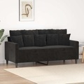 vidaXL, vidaXL 2-Sitzer-Sofa Schwarz 140 cm Samt