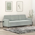 vidaXL, vidaXL 3-Sitzer-Sofa Hellgrau 180 cm Samt