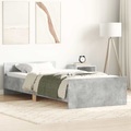 vidaXL, vidaXL Bettgestell Betongrau 90x190 cm Holzwerkstoff