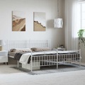 vidaXL, vidaXL Bettgestell mit Kopf- und Fußteil Metall Weiß 193x203 cm