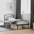 vidaXL, vidaXL Bettgestell mit Kopfteil Metall Schwarz 90x190 cm