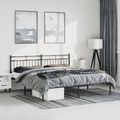vidaXL, vidaXL Bettgestell mit Kopfteil Metall Schwarz 183x213 cm