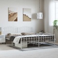 vidaXL, vidaXL Bettgestell mit Kopf- und Fußteil Metall Weiß 183x213 cm