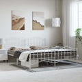 vidaXL, vidaXL Bettgestell mit Kopf- und Fußteil Metall Weiß 193x203 cm