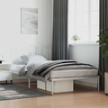 vidaXL, vidaXL Bettgestell mit Kopfteil Metall Weiß 107x203 cm