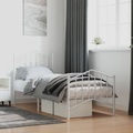 vidaXL, vidaXL Bettgestell mit Kopf- und Fußteil Metall Weiß 75x190 cm