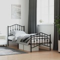 vidaXL, vidaXL Bettgestell mit Kopf- und Fußteil Metall Schwarz 80x200 cm