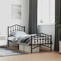 vidaXL, vidaXL Bettgestell mit Kopf- und Fußteil Metall Schwarz 90x190 cm
