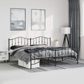 vidaXL, vidaXL Bettgestell mit Kopf- und Fußteil Metall Schwarz 183x213 cm