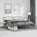 vidaXL, vidaXL Bettgestell mit Kopf- und Fußteil Metall Schwarz 193x203 cm