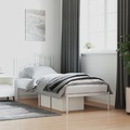 vidaXL, vidaXL Bettgestell mit Kopfteil Metall Weiß 90x190 cm