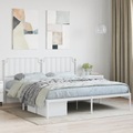 vidaXL, vidaXL Bettgestell mit Kopfteil Metall Weiß 180x200 cm