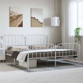 vidaXL, vidaXL Bettgestell mit Kopf- und Fußteil Metall Weiß 183x213 cm