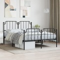 vidaXL, vidaXL Bettgestell mit Kopf- und Fußteil Metall Schwarz 140x190 cm