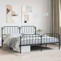 vidaXL, vidaXL Bettgestell mit Kopf- und Fußteil Metall Schwarz 200x200 cm