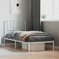 vidaXL, vidaXL Bettgestell mit Kopfteil Metall Weiß 90x190 cm